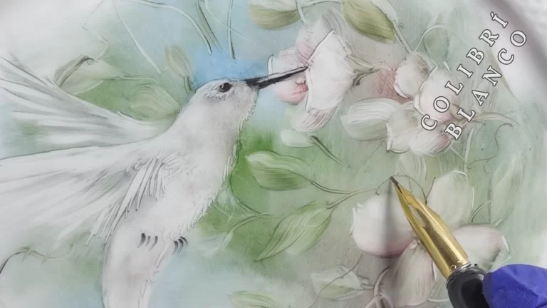 Curso online porcelana Colibrí Blanco Marina academia virtual